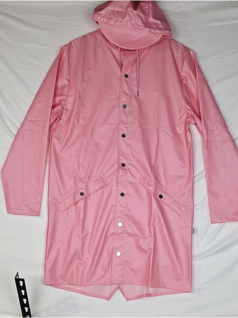 Rains Pink Hooded Womens Raincoat Small